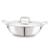 Cello Tri-Ply Stainless Steel Kadhai with Glass Lid Induction Compatible - 30CM-6L