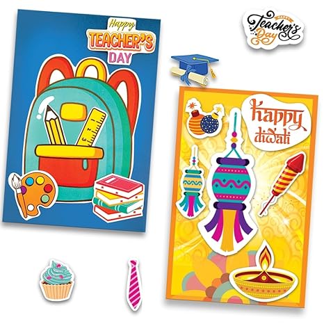 Toykraftt Celebrate With Greeting Cards Card Making Diy Craft Kit For Girls Boys Christmas Gift