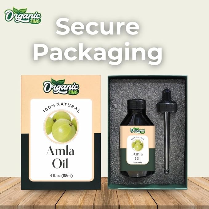 Organic Zing Amla Oil for Pure & Natural for Skin, Face, Hair Care, Aromatherapy & Massage - 118 Ml
