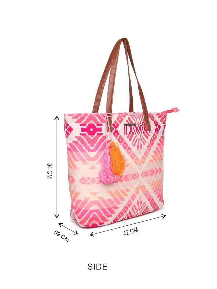 Astrid Handmade Macrame Flap Over Sling Bag For Girls And Women Colour Pink