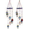 Kuber Industries Handcrafted Wall Hanging Bells with Ring Traditional Rajasthani Hand Painted Bells