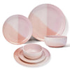 Anko Stoneware Pink Dip Glazed 12 Pieces Solid Dinner Set for 4 4 Dinner Plates 4 Side Plates 4 Bowls
