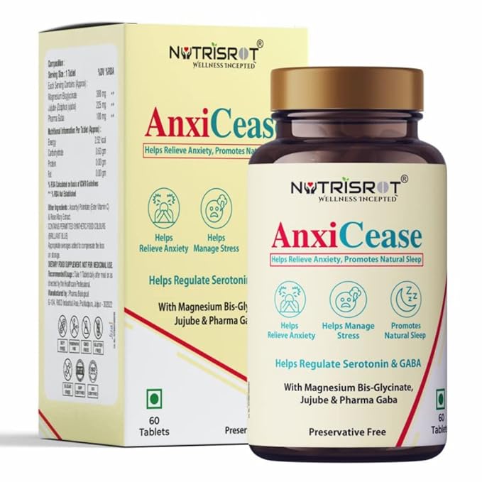 Nutrisrot AnxiCease Supplement - 60 tabs - DesiPick