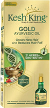 Kesh King Gold Ayurvedic Hair Oil with 21 Herbs and Gro-Biotinwith a Hairfall Reduction - 200 ml