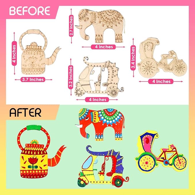 Solobolo Paitning Kit for Kids | Art & Craft Kit for Kids 6-12 | Truck Art Kit | Wood, Brown