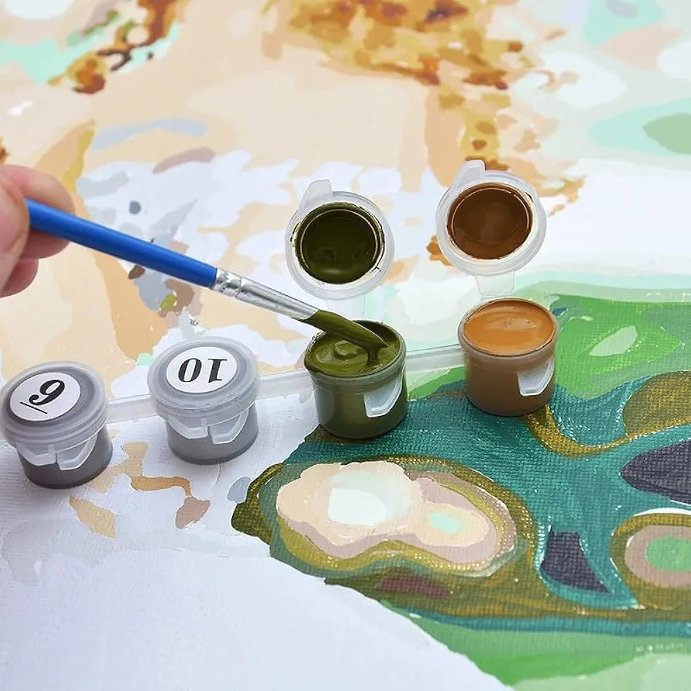TULIP N TURTLE Scarlet Macau DIY Acrylic Paint by Number Kit for Adults Kids Beginner Number Painting kit DIY Canvas Painting by Number Wall Decoration DIY Painting kit for Adults