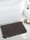 Saral Home Easy Living Cotton Shaggy Mat Colour Dark Grey