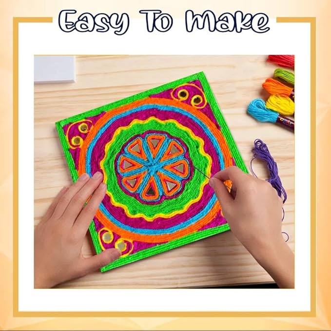 Solobolo String Art Kit With Pre-marked Canvas Art Board | Art and Craft Kit for Kids