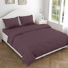 Haus & kinder Cotton Plain Solid Bedsheet for King Size 2 Pillow Covers | Colour Plum