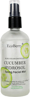 EcoBerry Pure Steam Distilled Cucumber Hydrosol Toning Facial Mist for Hydration - 100 ml