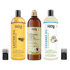 Rey Naturals¬Æ hair oils combo (Castor oil + Coconut oil + Bhringraj oil) controls hairfall - For healthy hair - No Mineral Oil, Silicones & Synthetic Fragrance