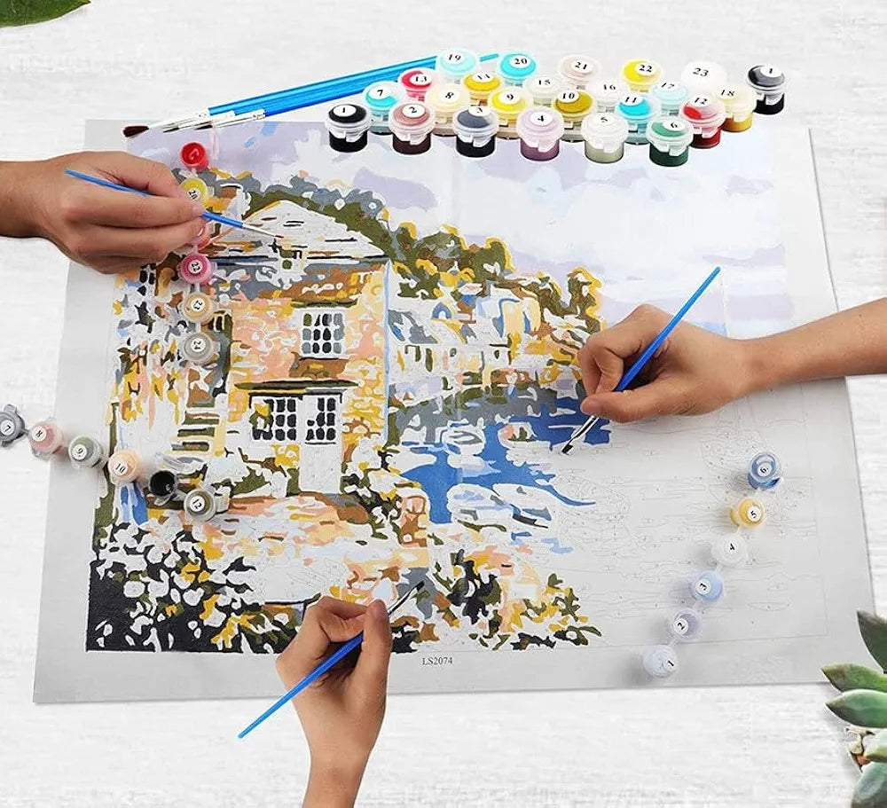 TULIP N TURTLE Radiant Diy Acrylic Paint By Number Kit For Adults Kids Beginner Number Painting Kit Diy Canvas Painting By Number Wall Decoration Diy Painting Kit For Adults,Multi-Coloured