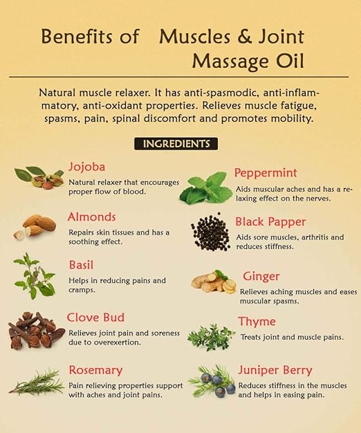 Ancient Living Organic Muscle and Joint Pain Relief Massage Oil For Body - 100 ml