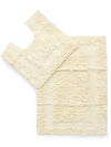 Sashaa World Solid Anti-skid Cotton Bathmat And Contour Set For Bathroom Colour Cream