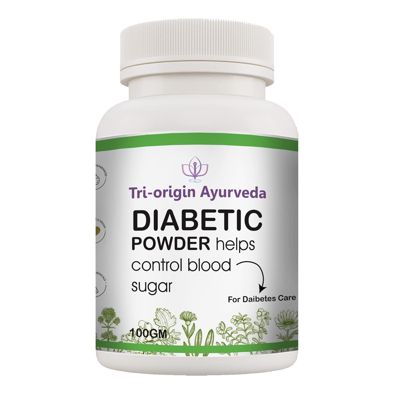 Tri-Origin Ayurveda Diabetic Powder - 100 Gms - DesiPick