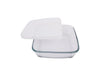Borosil Square Glass Baking Dish With Lid | 800 Ml | Microwave Safe & Oven Safe | Clear
