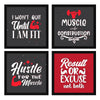 ArtX Paper Motivational Gym Exercise Quotes AXJ00144-MOT Wall Art Painting Set of 4