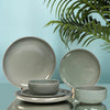 Anko Stoneware 12 Piece Dinner Set Sage Green Glazed 4 Dinner Plates 4 Side Plates 4 Bowls Microwave Dishwasher Safe