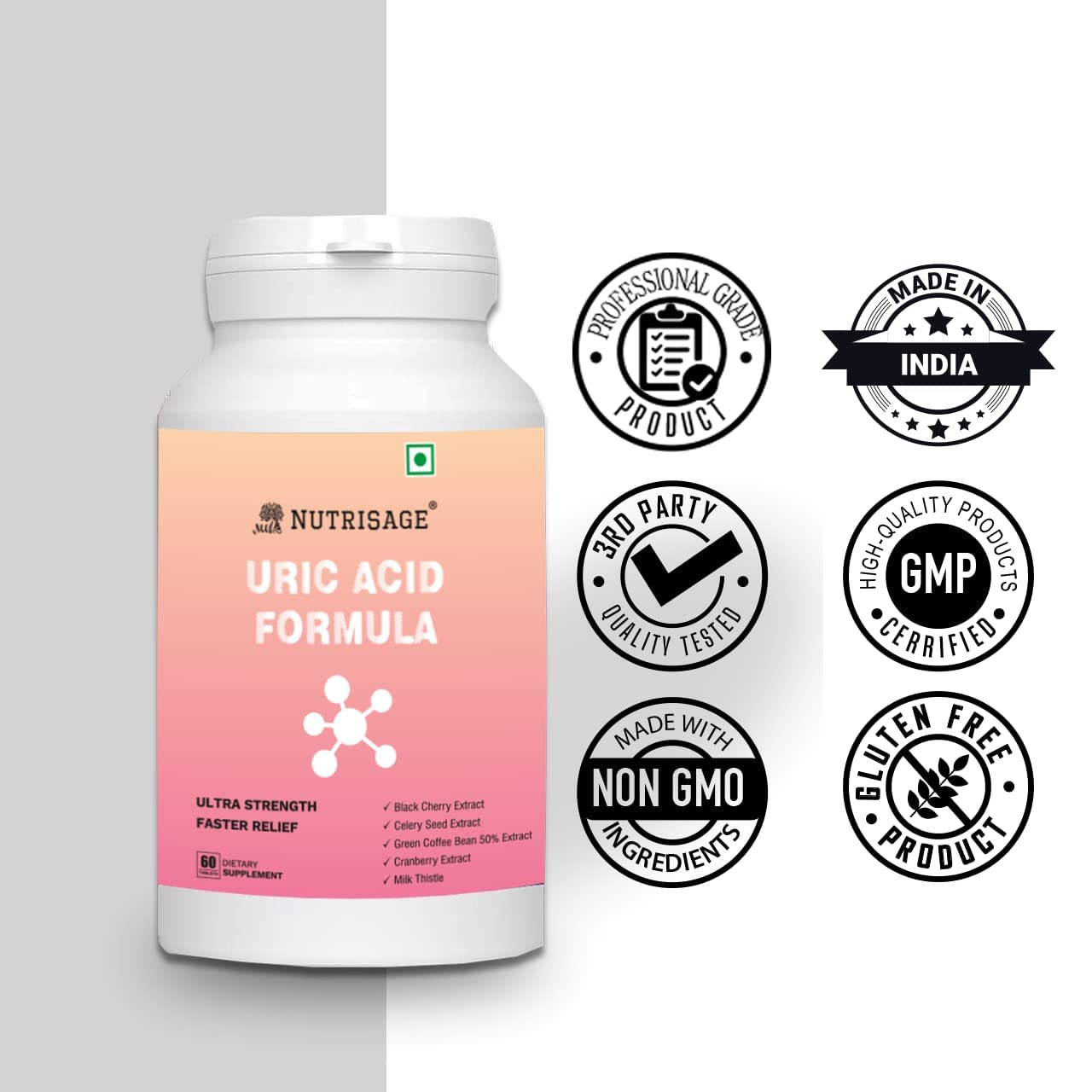 Nutrisage Uric Acid Formula Tablets - 60 Tabs