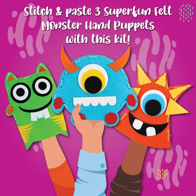 Kalakaram Monster Puppets Making Art and Craft Kit | Make 3 Cut and Pa ...
