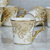 Femora Premium Floral Gold Line Ceramic Coffee & Tea Cup Set of 6 - 900 gms