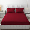 Fresh From Loom Breathable King Size Flat Bedsheets Hotel & Home Double Bedsheet Set With 2 Pillow Covers 144 TC Maroon