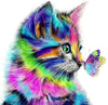Trexee Vibrant Cat And Butterfly Diy Digital Oil Painting Kits On Canvas With Brushes And Acrylic Picture For Home Decor Gift 40X50 cm Frameless