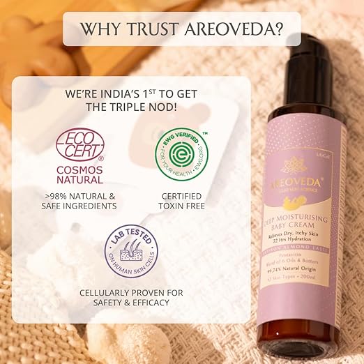 AreoVeda 72Hrs Hydration Baby Cream - 200 ml