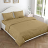 Haus & kinder Cotton Plain Solid Bedsheet for King Size 2 Pillow Covers | Colour Taupe