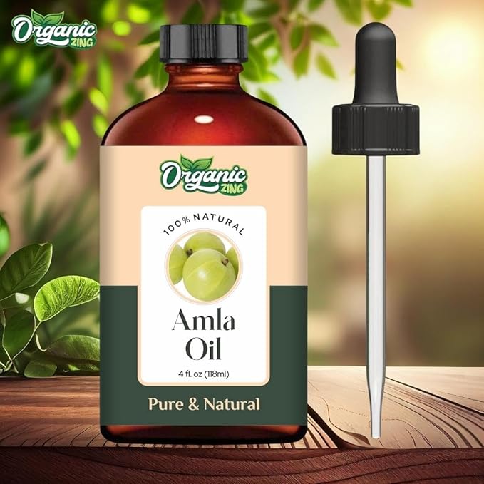 Organic Zing Amla Oil for Pure & Natural for Skin, Face, Hair Care, Aromatherapy & Massage - 118 Ml