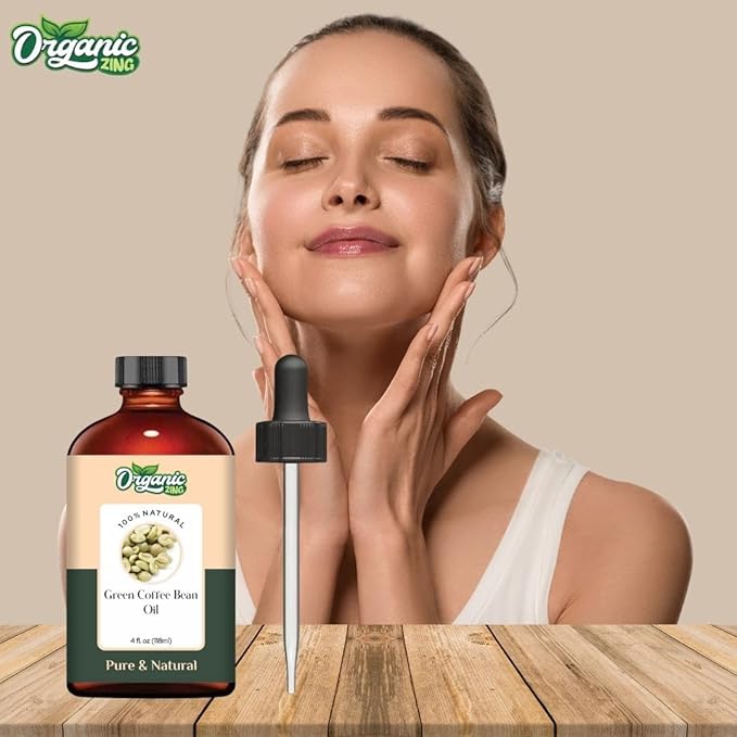 Organic Zing Green Coffee Bean (Coffea Arabica.) Oil | Carrier Oil for Skincare, Hair Care & Massage - 118 Ml