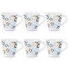 Larah by Borosil Novelty Series Ember Opalware Mug | Set of 6 Tea/coffee Mugs | 110 Ml Each
