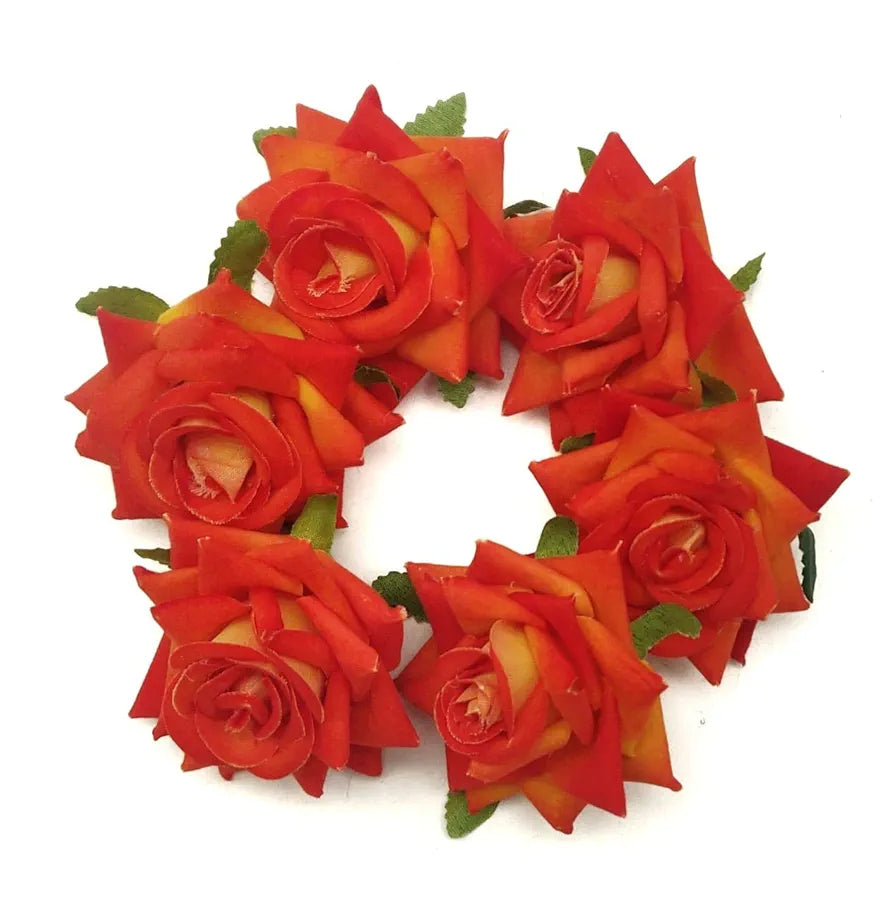 12 Pcs Artificial Fake Velvet Head Rose Flowers Perfect for Decoration,Fabric Head Rose Flowers for Home Decor Red