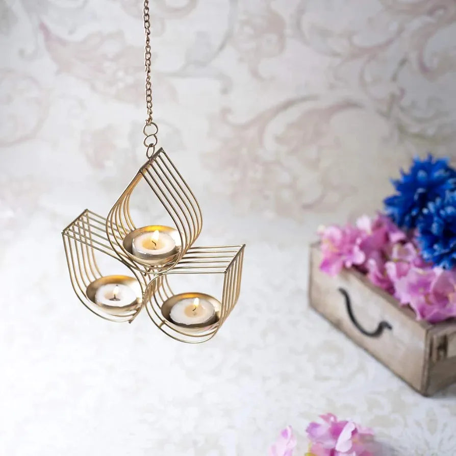 Webelkart Tree Beautiful Wall Hanging Gold Tealight Candle Holder  Metal Wall Sconce