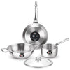 Milton ProCook Stainless Steel Sandwich Bottom 4 Pcs Induction Kitchen Set