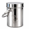 KC Stainless Steel Multipurpose Storage Container, Milk Pot with Airtight Lid, Handle, Floral Engraved - (1 litres)