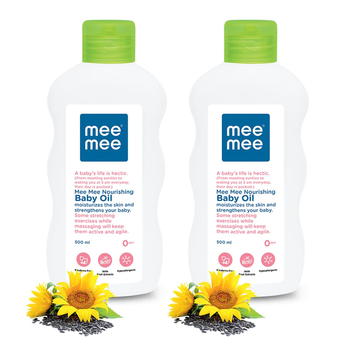 Mee Mee Baby Oil - 500 ml (Pack of 2) - DesiPick
