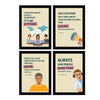 ArtX Paper Call Center Business Sales & Marketing Motivational Quotes AXF00177-MOT Framed Posters A4 Set of 4