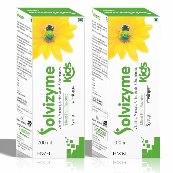 HXN Multivitamin Syrup For Kids - 200 ml Mix Fruit Flavor (Pack Of 2 ...