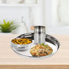 Kuber Industries Stainless Steel Dinner Set Plates Set of 6 + Bowl Set of 6 + Glass Set of 6 Heavy Gauge Mirror Finish