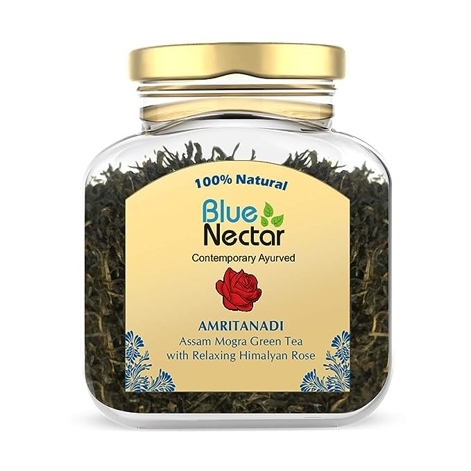 Blue Nectar Amritanadi Assam Rose Green Tea Leaves - 65 gms