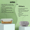 Anko 1L Glass Storage Container with Lockable Lid | Leak-Proof | Spill-Proof | Clear