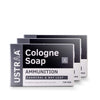 Ustraa Ammunition Cologne Soap with Charcoal & Bay Leaf -  125 gms (Pack of 3)