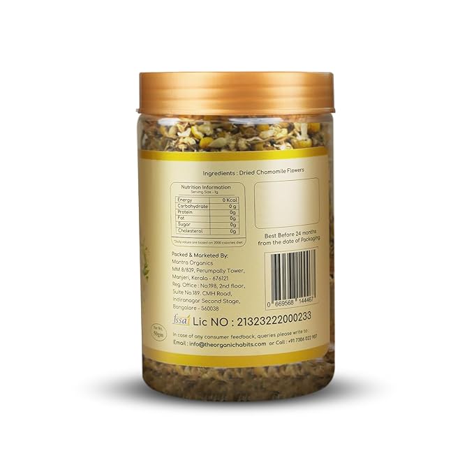 Organic Habits Chamomile Flower Tea 50 Gms | 100% Natural Dried Whole Chamomile Flowers
