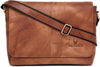 Leather 13 inch Laptop Messenger Bag for Men I Padded Laptop Compartment I Adjustable Strap | Tan Colour