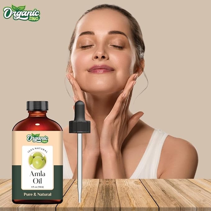 Organic Zing Amla Oil for Pure & Natural for Skin, Face, Hair Care, Aromatherapy & Massage - 118 Ml