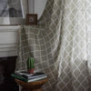 Huesland Cotton Curtains for Windows, 5 Feet Long 1 Bohemian Eyelet Curtain | Quatrefoil Dessert Sage