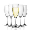 Anko Champagne Flutes Set of 6 | Elegant Design | Dishwasher Safe | 170ml | Clear