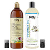 Rey Naturals¬Æ hair oils combo (Coconut oil + Bhringraj oil) controls hairfall - For healthy hair - No Mineral Oil, Silicones & Synthetic Fragrance