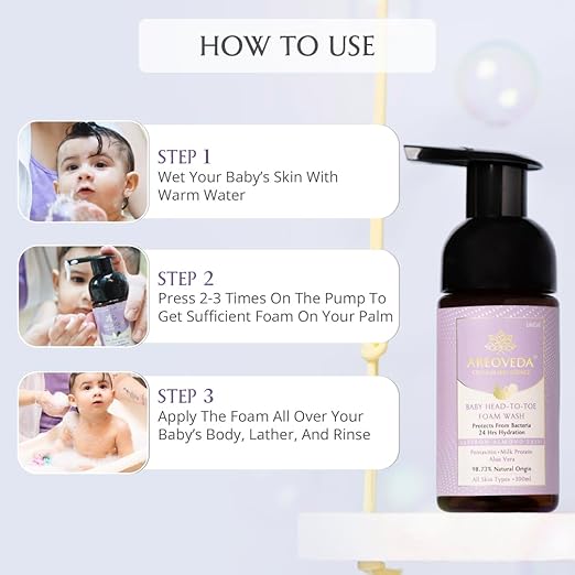 AreoVeda Baby Head-To-Toe Gentle Foam Body Wash -100 ml